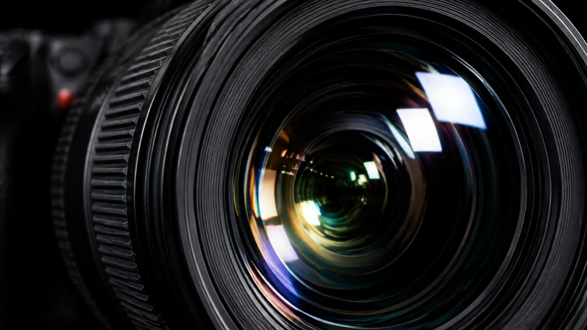 Camera lens close-up