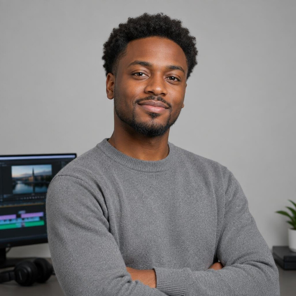 Portrait of a man video editor